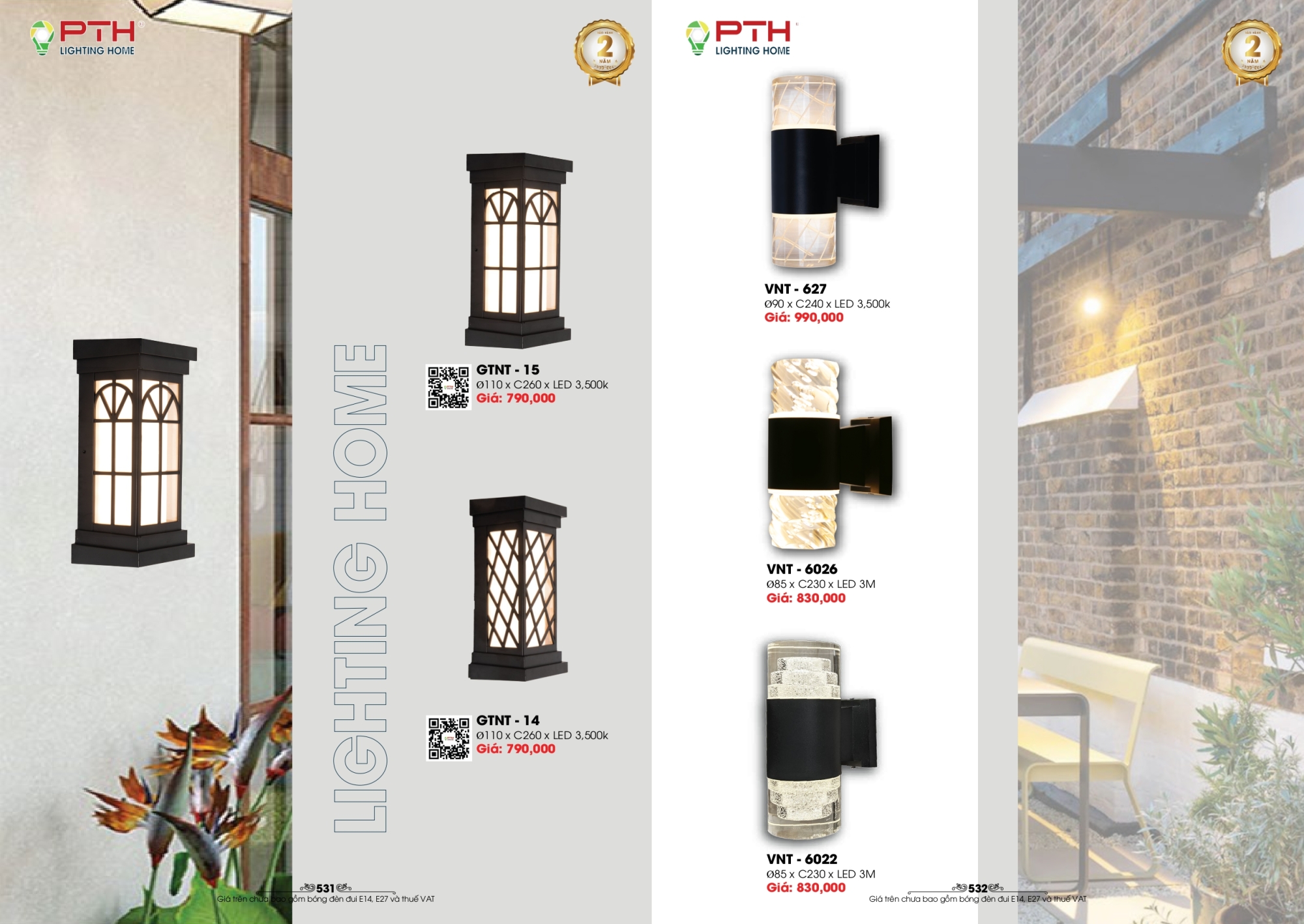 Bảng giá đèn trang trí PTH Lighting Home 2026